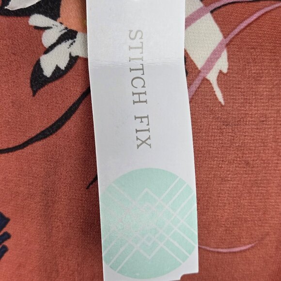 Emory Park Size Small Calay Burnt Orange Kimono Floral Pattern Open Front NWT - Picture 8 of 11